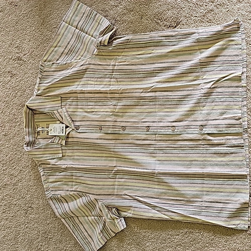 Marine Layer SS vertical stripe resort shirt